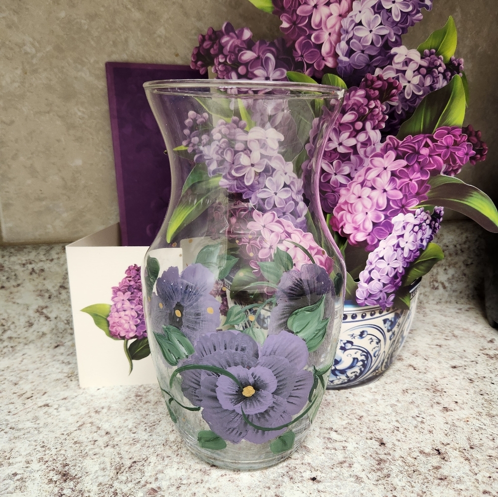 Hand Painted Decorative Glass Vase View 2
